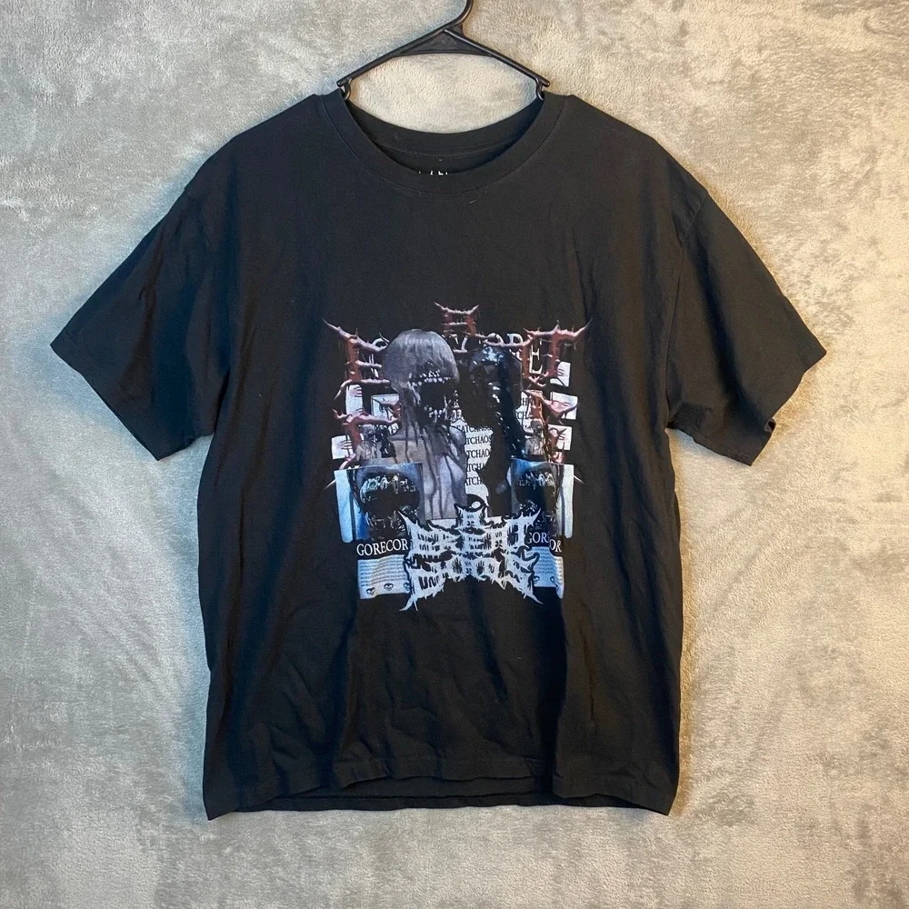 Ken Carson 2024 Live Chaos Tour Gorecore Black Graphic Band T Shirt Large